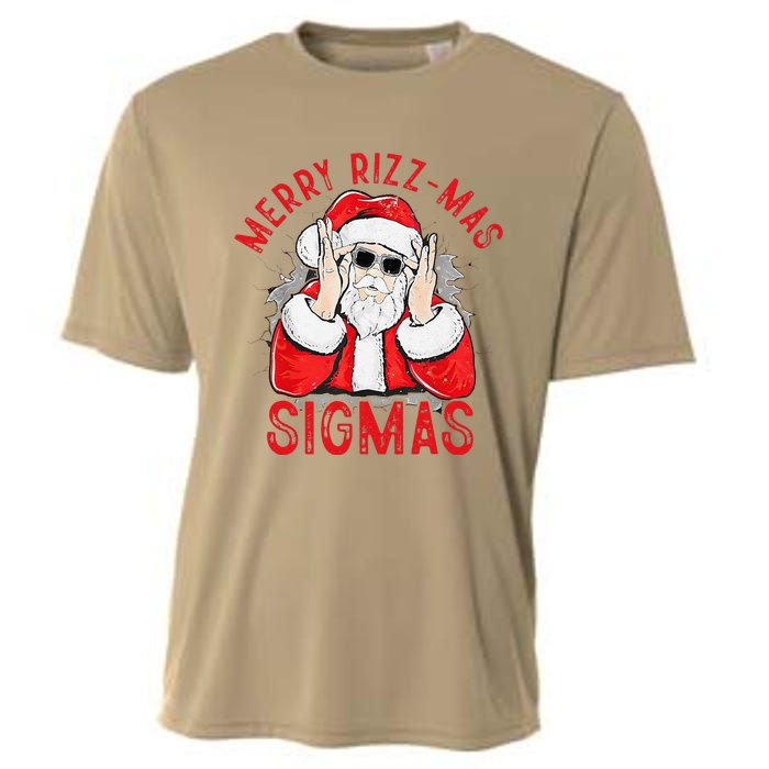 Merry Rizz Mas Sigmas Gen Alpha Middle School Christmas Cooling Performance Crew T-Shirt