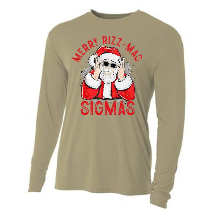 Merry Rizz Mas Sigmas Gen Alpha Middle School Christmas Cooling Performance Long Sleeve Crew