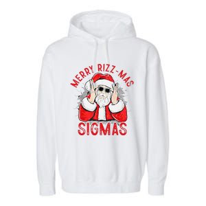 Merry Rizz Mas Sigmas Gen Alpha Middle School Christmas Garment-Dyed Fleece Hoodie