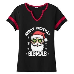 Merry Rizz Mas Sigmas Gen Alpha Middle School Christmas Ladies Halftime Notch Neck Tee