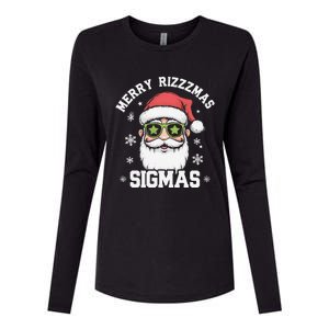 Merry Rizz Mas Sigmas Gen Alpha Middle School Christmas Womens Cotton Relaxed Long Sleeve T-Shirt