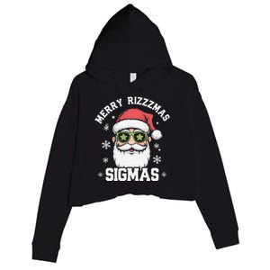 Merry Rizz Mas Sigmas Gen Alpha Middle School Christmas Crop Fleece Hoodie