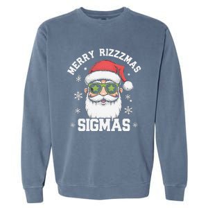 Merry Rizz Mas Sigmas Gen Alpha Middle School Christmas Garment-Dyed Sweatshirt