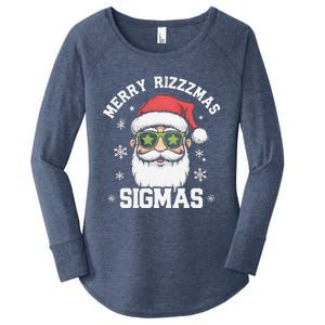 Merry Rizz Mas Sigmas Gen Alpha Middle School Christmas Women's Perfect Tri Tunic Long Sleeve Shirt