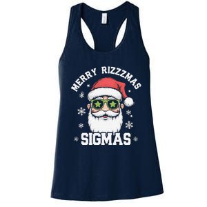 Merry Rizz Mas Sigmas Gen Alpha Middle School Christmas Women's Racerback Tank