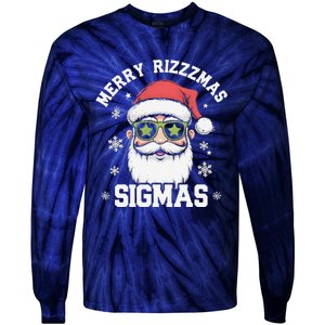 Merry Rizz Mas Sigmas Gen Alpha Middle School Christmas Tie-Dye Long Sleeve Shirt