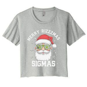 Merry Rizz Mas Sigmas Gen Alpha Middle School Christmas Women's Crop Top Tee