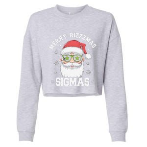 Merry Rizz Mas Sigmas Gen Alpha Middle School Christmas Cropped Pullover Crew