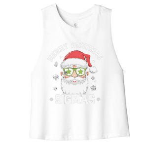 Merry Rizz Mas Sigmas Gen Alpha Middle School Christmas Women's Racerback Cropped Tank