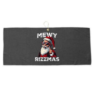 Mewy Rizz Mas Funny Santa Mewing Joke Riz Z Christmas Large Microfiber Waffle Golf Towel