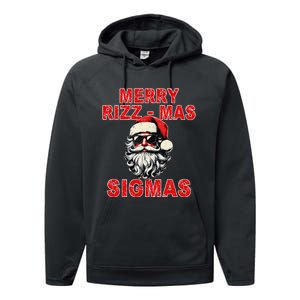 Merry Rizz Mas Sigmas Cool Santa Face Gen Alpha Christmas Gift Performance Fleece Hoodie