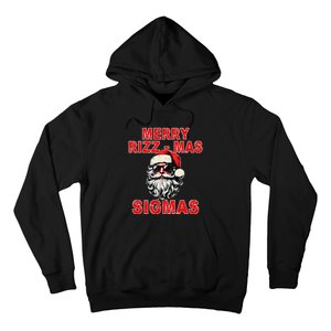 Merry Rizz Mas Sigmas Cool Santa Face Gen Alpha Christmas Gift Hoodie