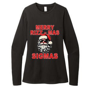 Merry Rizz Mas Sigmas Cool Santa Face Gen Alpha Christmas Gift Womens CVC Long Sleeve Shirt