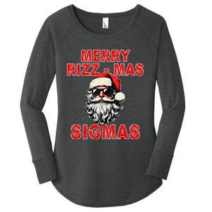 Merry Rizz Mas Sigmas Cool Santa Face Gen Alpha Christmas Gift Women's Perfect Tri Tunic Long Sleeve Shirt