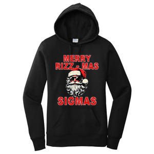 Merry Rizz Mas Sigmas Cool Santa Face Gen Alpha Christmas Gift Women's Pullover Hoodie