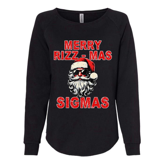 Merry Rizz Mas Sigmas Cool Santa Face Gen Alpha Christmas Gift Womens California Wash Sweatshirt