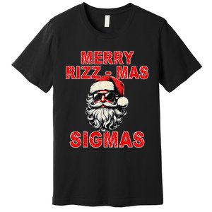 Merry Rizz Mas Sigmas Cool Santa Face Gen Alpha Christmas Gift Premium T-Shirt