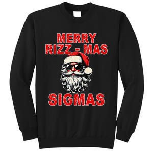 Merry Rizz Mas Sigmas Cool Santa Face Gen Alpha Christmas Gift Tall Sweatshirt