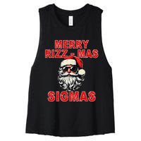 Merry Rizz Mas Sigmas Cool Santa Face Gen Alpha Christmas Gift Women's Racerback Cropped Tank