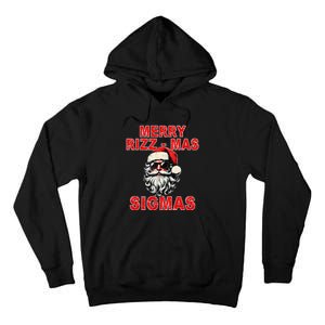 Merry Rizz Mas Sigmas Cool Santa Face Gen Alpha Christmas Gift Tall Hoodie