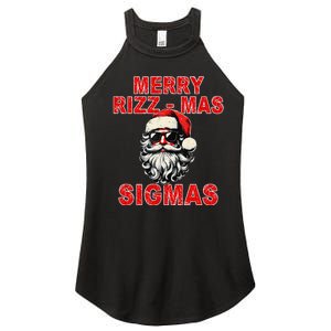 Merry Rizz Mas Sigmas Cool Santa Face Gen Alpha Christmas Gift Women's Perfect Tri Rocker Tank