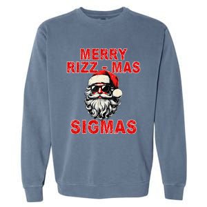 Merry Rizz Mas Sigmas Cool Santa Face Gen Alpha Christmas Gift Garment-Dyed Sweatshirt