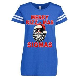 Merry Rizz Mas Sigmas Cool Santa Face Gen Alpha Christmas Gift Enza Ladies Jersey Football T-Shirt