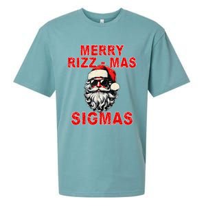 Merry Rizz Mas Sigmas Cool Santa Face Gen Alpha Christmas Gift Sueded Cloud Jersey T-Shirt