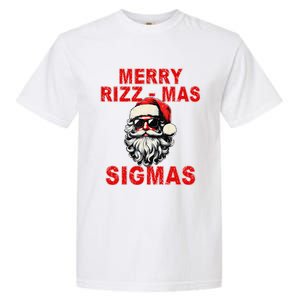 Merry Rizz Mas Sigmas Cool Santa Face Gen Alpha Christmas Gift Garment-Dyed Heavyweight T-Shirt