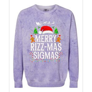 Merry Rizz Mas Sigmas Funny Xmas Santa Christmas Colorblast Crewneck Sweatshirt