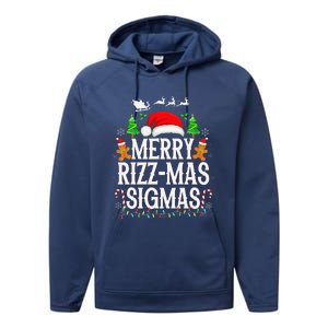 Merry Rizz Mas Sigmas Funny Xmas Santa Christmas Performance Fleece Hoodie