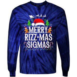 Merry Rizz Mas Sigmas Funny Xmas Santa Christmas Tie-Dye Long Sleeve Shirt