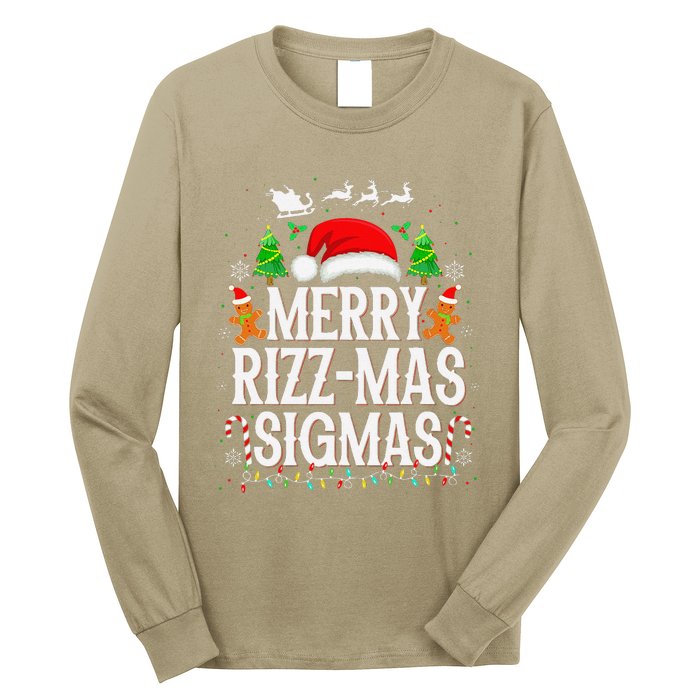 Merry Rizz Mas Sigmas Funny Xmas Santa Christmas Long Sleeve Shirt