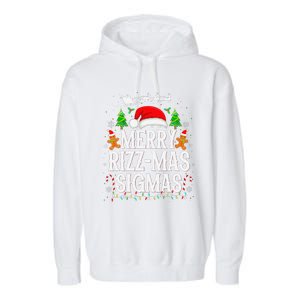 Merry Rizz Mas Sigmas Funny Xmas Santa Christmas Garment-Dyed Fleece Hoodie