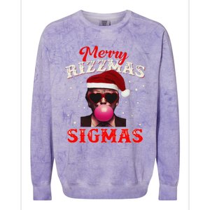 Merry Rizz Mas Sigmas Gen Alpha Trump Santa Christmas Colorblast Crewneck Sweatshirt