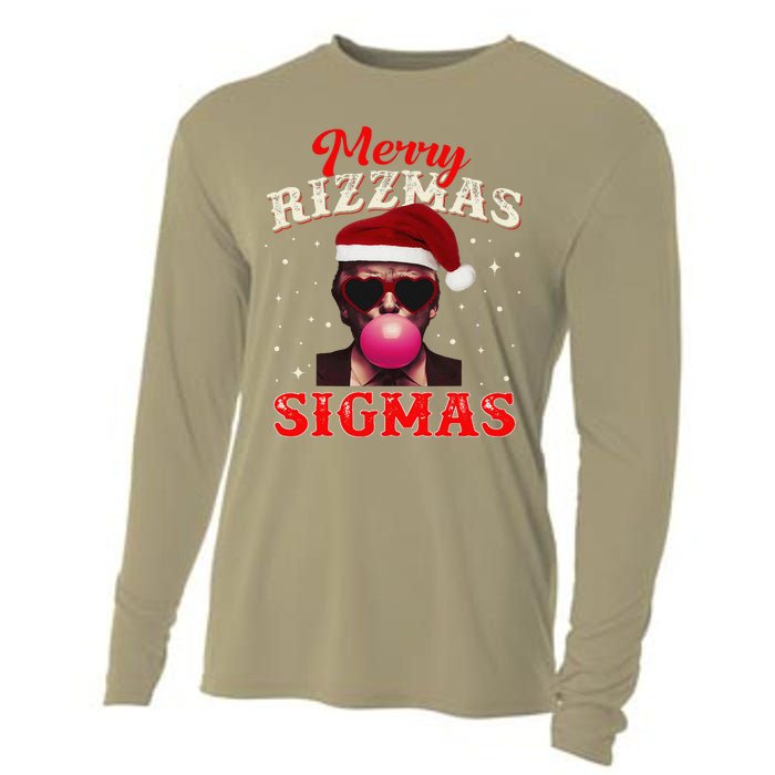 Merry Rizz Mas Sigmas Gen Alpha Trump Santa Christmas Cooling Performance Long Sleeve Crew