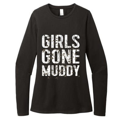 Mud Run Marathon Runner Girl Gone Muddy Mudding Womens CVC Long Sleeve Shirt