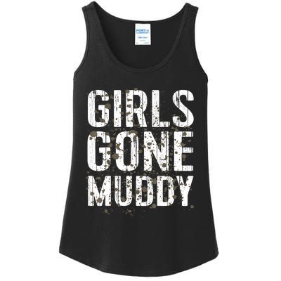 Mud Run Marathon Runner Girl Gone Muddy Mudding Ladies Essential Tank