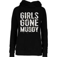 Mud Run Marathon Runner Girl Gone Muddy Mudding Womens Funnel Neck Pullover Hood