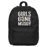 Mud Run Marathon Runner Girl Gone Muddy Mudding 16 in Basic Backpack