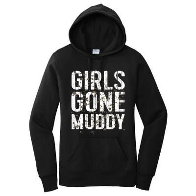 Mud Run Marathon Runner Girl Gone Muddy Mudding Women's Pullover Hoodie