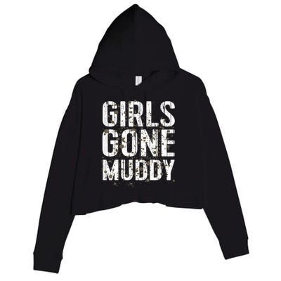 Mud Run Marathon Runner Girl Gone Muddy Mudding Crop Fleece Hoodie