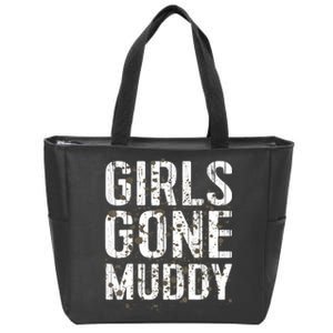 Mud Run Marathon Runner Girl Gone Muddy Mudding Zip Tote Bag