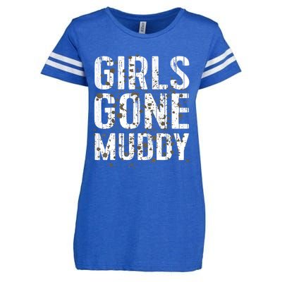 Mud Run Marathon Runner Girl Gone Muddy Mudding Enza Ladies Jersey Football T-Shirt