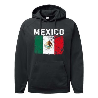 Mexico Roots Mexican Flag Pride Hispanic Heritage Performance Fleece Hoodie