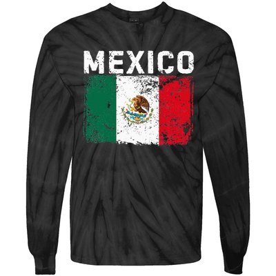 Mexico Roots Mexican Flag Pride Hispanic Heritage Tie-Dye Long Sleeve Shirt