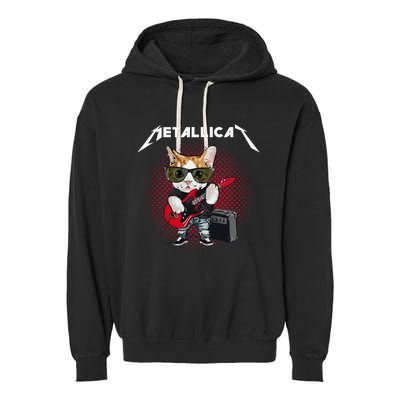 Metallicat Rock Music Funny Parody Cat Lovers Concert Garment-Dyed Fleece Hoodie