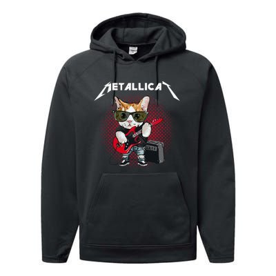 Metallicat Rock Music Funny Parody Cat Lovers Concert Performance Fleece Hoodie