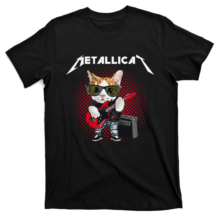 Metallicat Rock Music Funny Parody Cat Lovers Concert T-Shirt