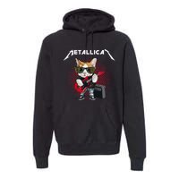 Metallicat Rock Music Funny Parody Cat Lovers Concert Premium Hoodie